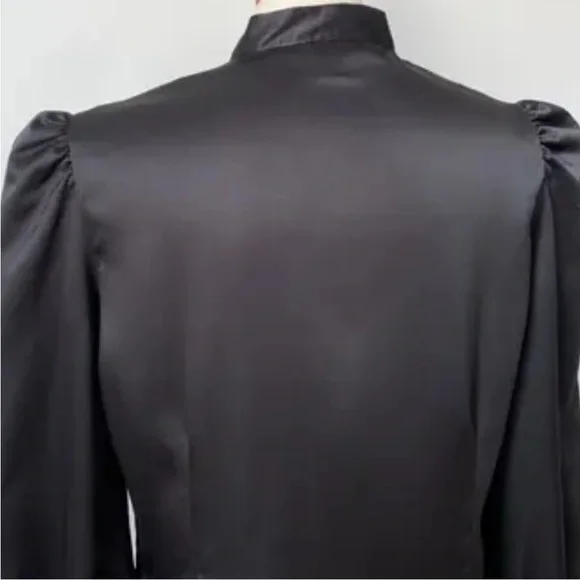 Tom Ford Black Satin Button-Down Blouse - Picture 3 of 11